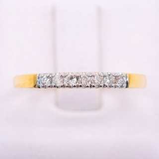 แหวนแถวเรียงกัน 7 เม็ด ใส่ติดนิ้วได้ทุกวัน แหวนเพชร แหวนทองเพชรแท้ ทองแท้ 37.5% (9K) ME544