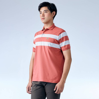 ASTRO DUST RED REGULAR FIT STRIPE POLO SHIRT เสื้อโปโลสีแดง ASTRO DUST RED  ลายริ้วทรงเรกูล่าร์ฟิต