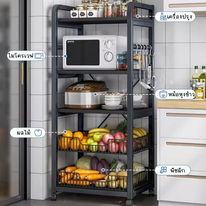 ชั้นวางของในครัว-kitchen-storage-rack-อุปกรณ์จัดเก็บสิ่งของอเนกประสงค์-หมุนได้-360องศา-พร้อมส่งในไทย