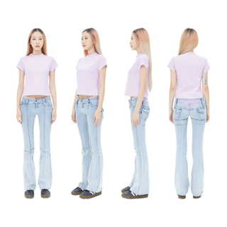 BTN12 LIGHT PURPLE สีม่วง Baby Tee Cotton100% USA NO. 40 รุ่นยืดหยุ่นสูง