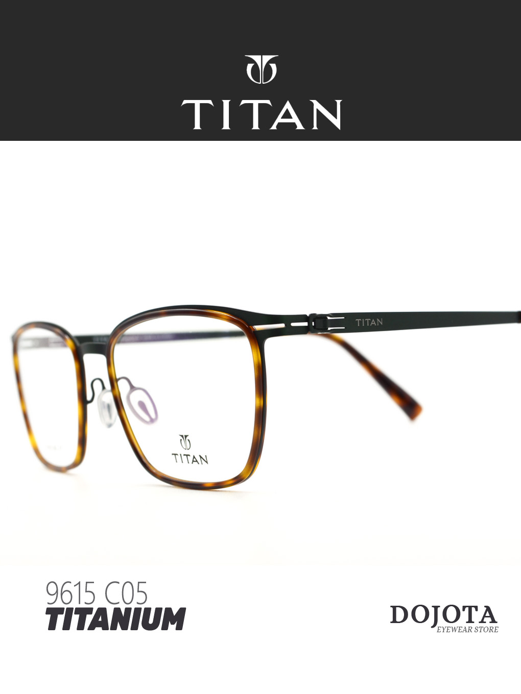 กรอบแว่นตาผู้ชาย-titan-รุ่น-9615-c05-วัสดุไทเทเนี่ยม-ทรงเหลี่ยม-น้ำหนักเบา