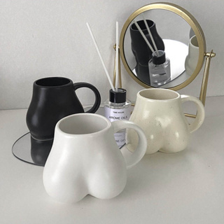 artist cup แก้วคาเฟ่ ถ้วยกาแฟ แก้วเซรามิก แบบมีหูจับ มี3สี ขาว/ครีม/ดำ