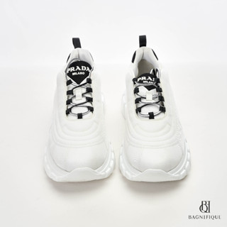 PRADA SNEAKER 36 WHITE BLACK NYLON