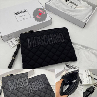 Moschino Couture quilted nylon clutch🖤แท้💯