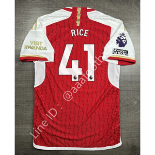 เสื้อฟุตบอล เกรด player อาเซน่อล Home เหย้า 2023/24 อาร์ม EPL เบอร์ชื่อ 41 RICE