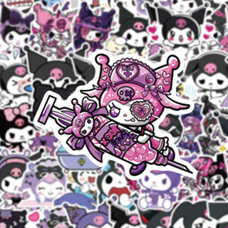 💥พร้อมส่ง💥sanrio sticker Kuromi  JAPAN ANIME สติกเกอร์ กันน้ำ รูปแบบที่แตกต่างกัน 50,100ชิ้น