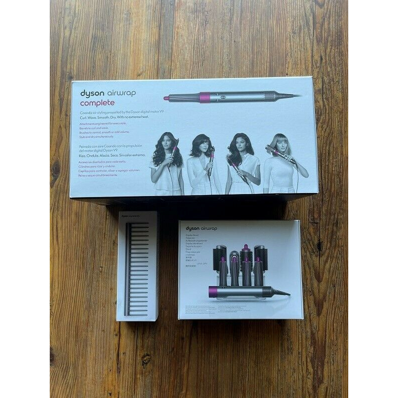 Dyson Airwrap Complete Styler Nickel Fuchsia & Display Stand & Detangling Comb Shopee Thailand