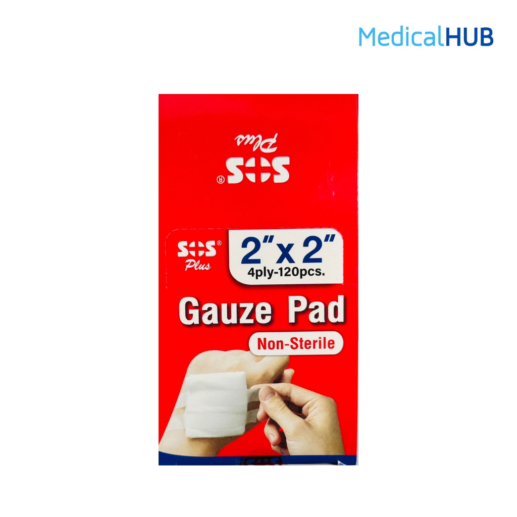 SOS Gauze Pad NonSterile เอส โอ เอส พลัส ผ้าก็อซใยสังเคราะห์ ขนาด 2x2