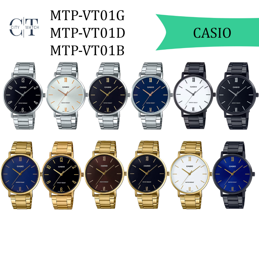แท้ประกันศูนย์ นาฬิกาคาสิโอ ผู้ชาย รุ่น MTP-VT01D MTP-VT01G MTP-VT01B ...