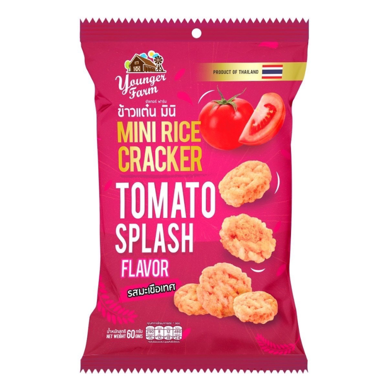 ยังเกอร์ ฟาร์ม ขนมทานเล่น ข้าวแต๋น มินิ รสมะเขือเทศ 60 กรัม - Rice ...