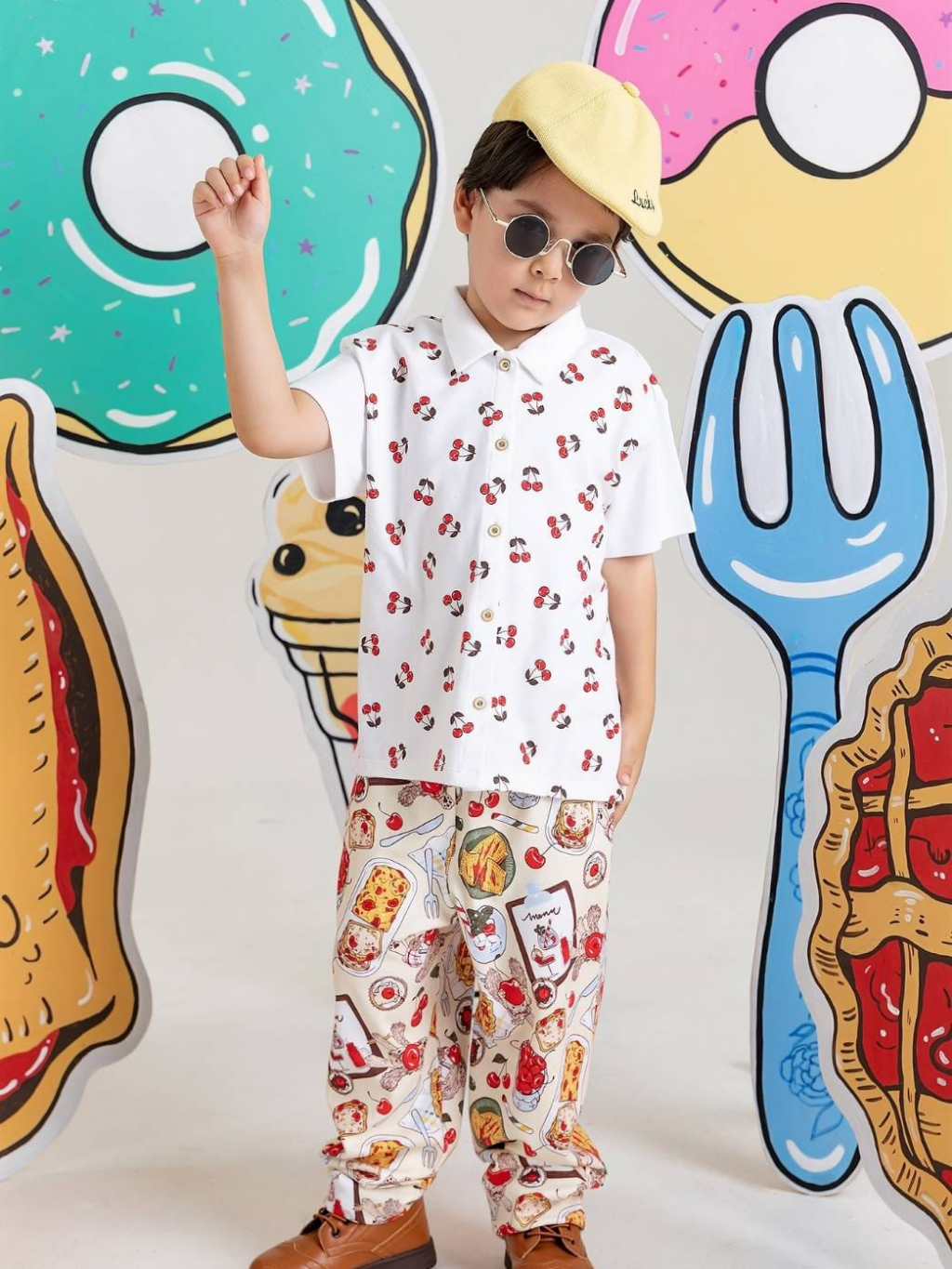 cherry-09-really-cherry-trouser-set-ชุดเซ็ต-เสื้อ-กางเกง-เสื้อผ้าแฟชั่นสำหรับเด็ก-100-cotton-interlock