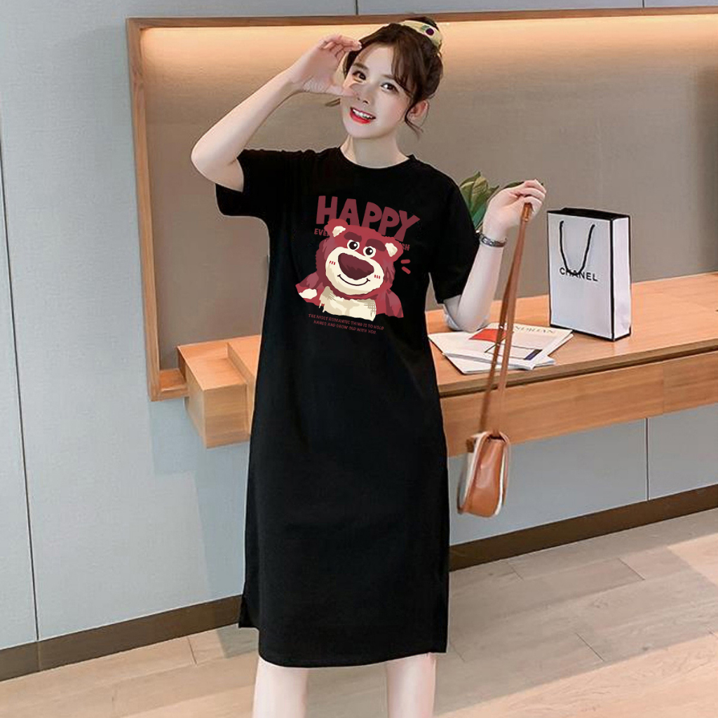 รูปภาพของQ461ฤดูร้อนใหม่ชุดแขนสั้นหญิงปกสบาย ๆ ท้องการ์ตูนขนาดใหญ่มิกกี้พิมพ์เสื้อยืดกระโปรงผู้หญิง แฟชั่นลองเช็คราคา