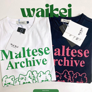 [พร้อมส่ง/ของแท้] Wai Kei Maltese achrive half sleeve t-shirt overfit เสื้อลายหมา