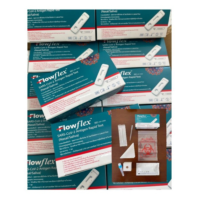 Flowflex ชุด ตรวจ 2in1 แบบจมูกหรือน้ำลาย ( 1 กล่อง 1 เทส) | Shopee Thailand