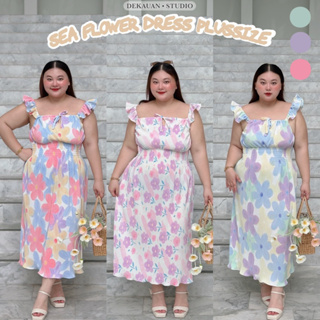 SEA FLOWER DRESS PLUSSIZE