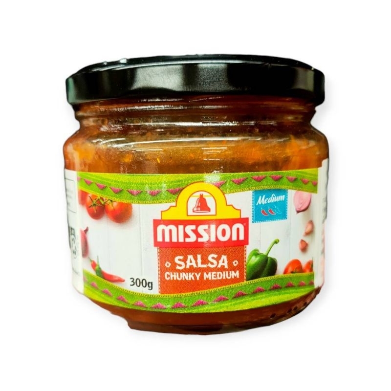 Mission Salsa Chunky Medium 300g ซอสมะเขือเทศสำหรับจิ้มอาหาร สูตรเผ็ด ...