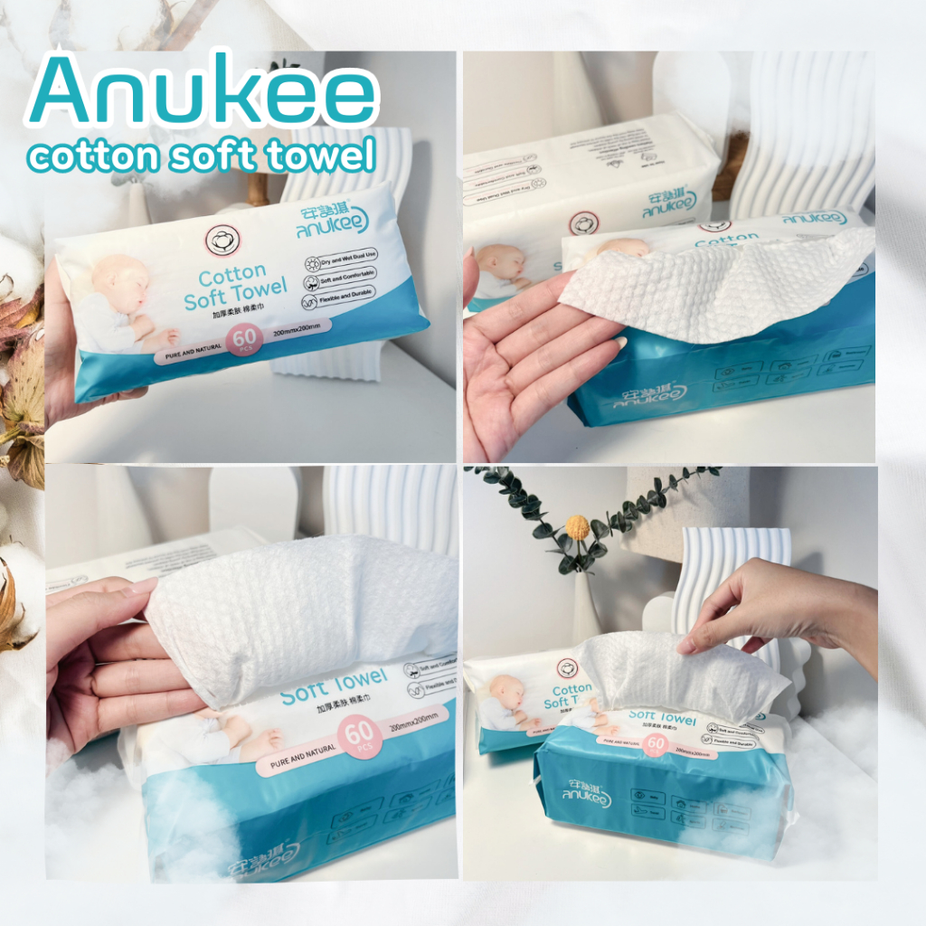 ทิชชู่ผ้าคอตตอน-cotton-soft-towel-ผ้าเช็ดหน้า-ใช้ได้ทั้งแบบแห้งและเปียก-1ห่อ60แผ่น