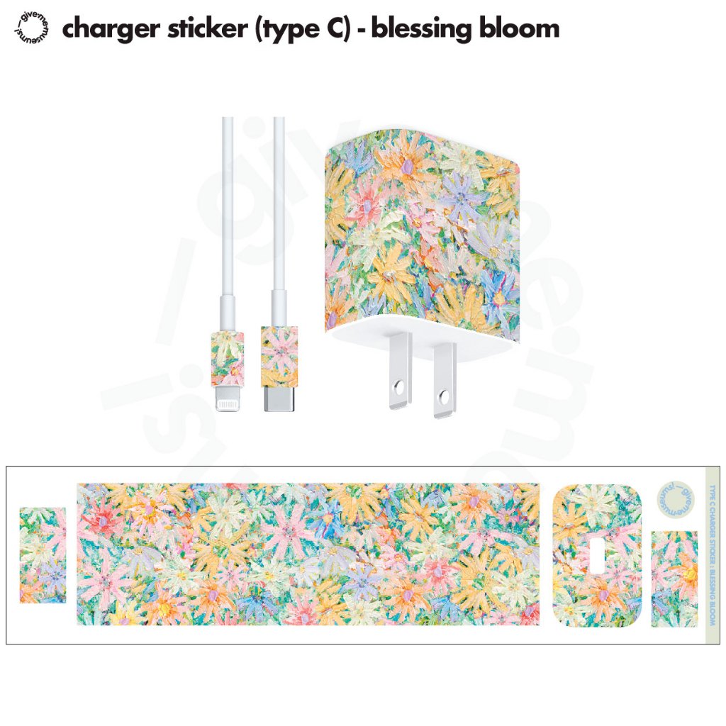 สติกเกอร์ติดหัวชาร์จ กันน้ำ charger sticker มีหลายลายให้เลือก สีสันสดใส ...