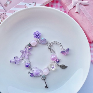 Bracelet กำไลข้อมือ สร้อยข้อมือ Heart Purple bracelet | Chanis Store