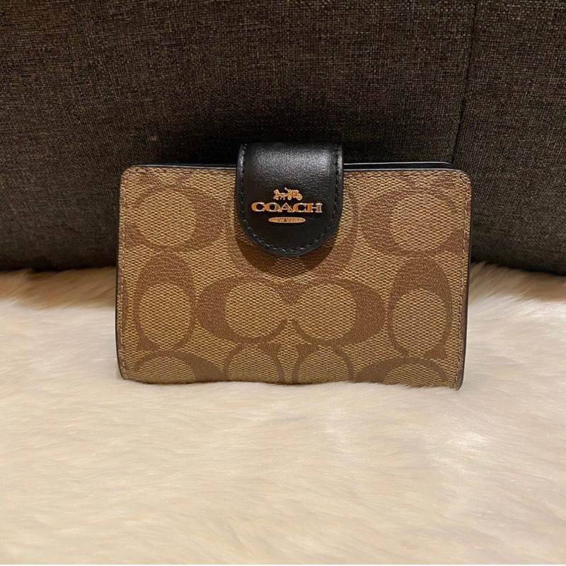 coach Signature Medium Corner Zip Wallet F54023 Shopee Thailand