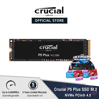 [สินค้ามาแรง!] Crucial P5 Plus (ใช้งานกับ PS5 ได้) ความเร็ว 6600MB/s M.2 PCIe Gen4 NVMe Gaming SSD