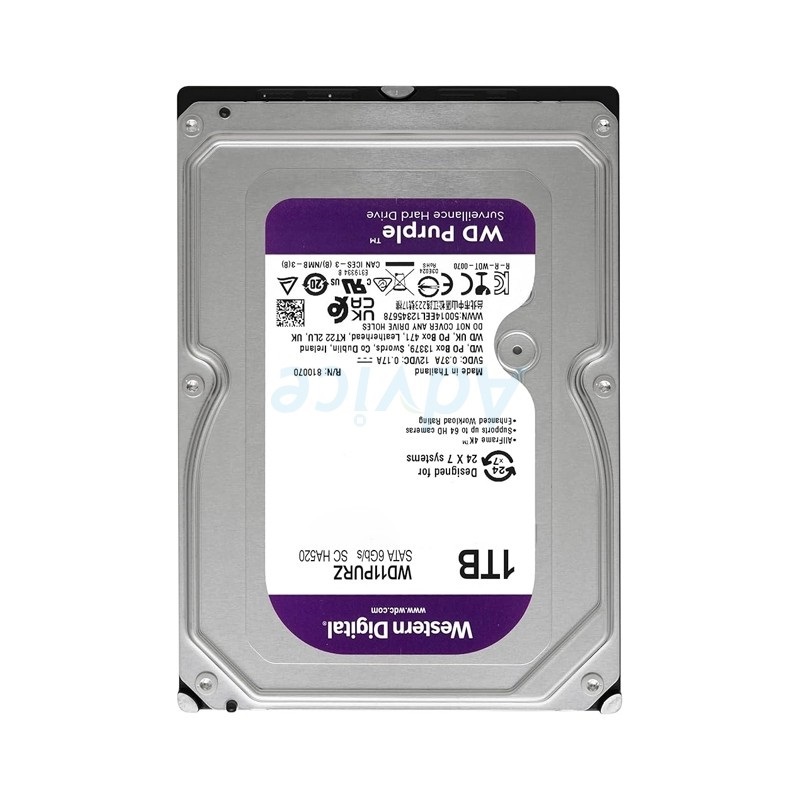 WD 1 TB HDD CCTV PURPLE (5400RPM, 64MB, SATA-3, WD11PURZ) - A0154795 ...