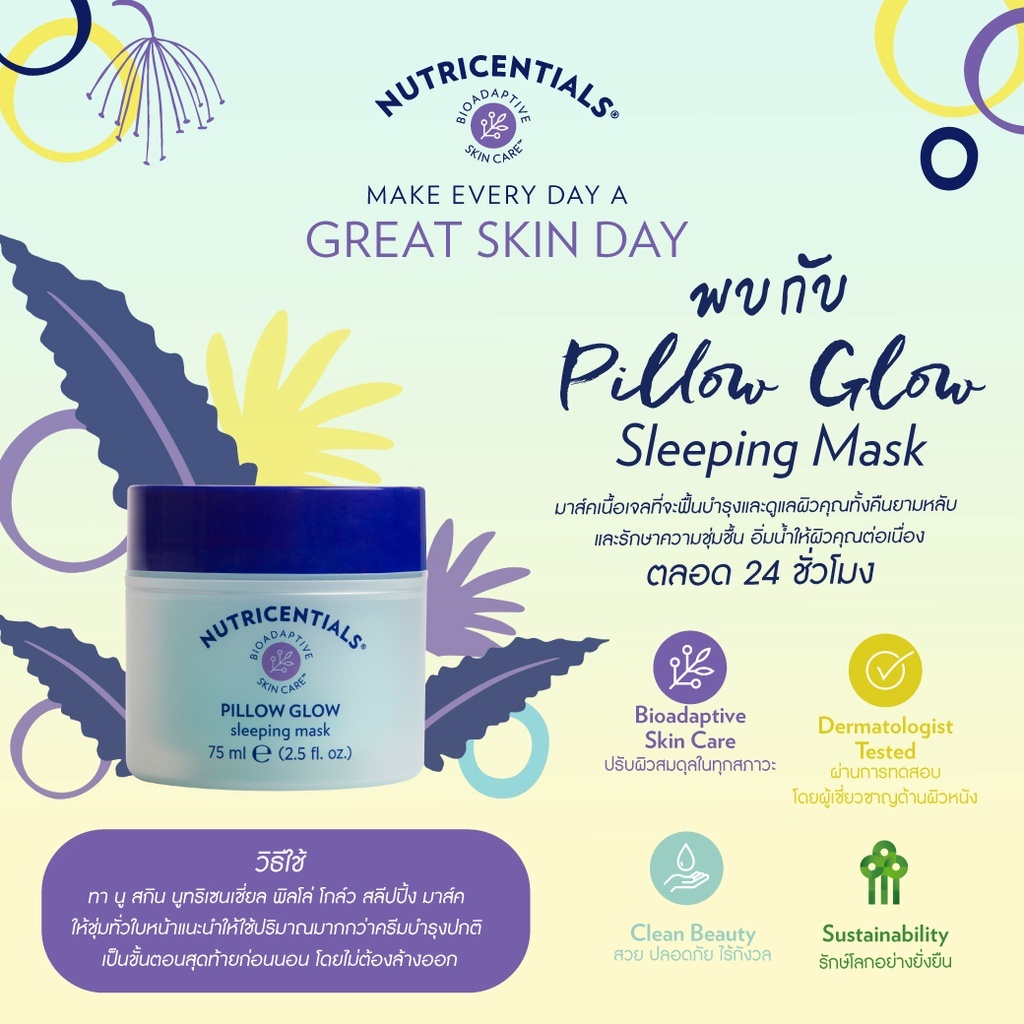 นู สกิน นูทริเซนเชี่ยล พิลโล่ โกล์ว สลีปปิ้ง มาส์ค Nu Skin