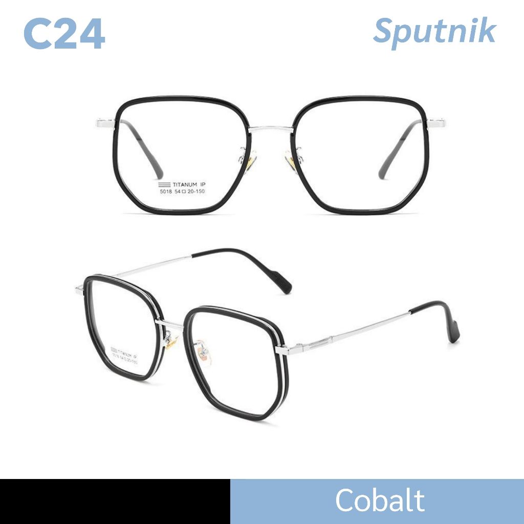 กรอบแว่นตา ทรงเหลี่ยม รุ่น SPUTNIK - Unisex วัสดุ TR90+ และ Titanium ...
