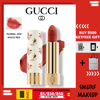 ✨แบรนด์แท้100%✨ GUCCI Floral Lipstick Moisturizing Matte Lipstick #25 #203