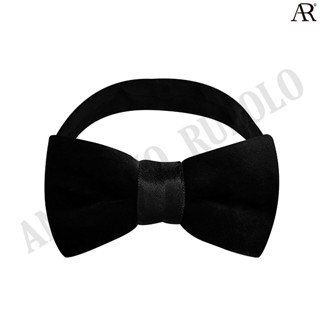 ANGELINO RUFOLO Bow Tie(โบว์หูกระต่าย) กำมะหยี่คุณภาพเยี่ยม ดีไซน์ Plain Velvet สีไวน์/เทา/น้ำตาล/ม่วง