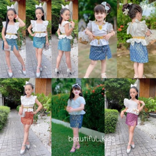 ชุดไทยเด็กผู้หญิง ชุดไทยเด็กเสื้อกระโปรงสั้น #ing