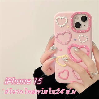 🖤ส่งจากไทยใน24ชม.🖤เคสไอโฟน 15 14 13 12 11 Pro Max เคส iPhone 11 รูปหัวใจ y2k style พกง่ายๆ การป้องกันการตก Soft Case