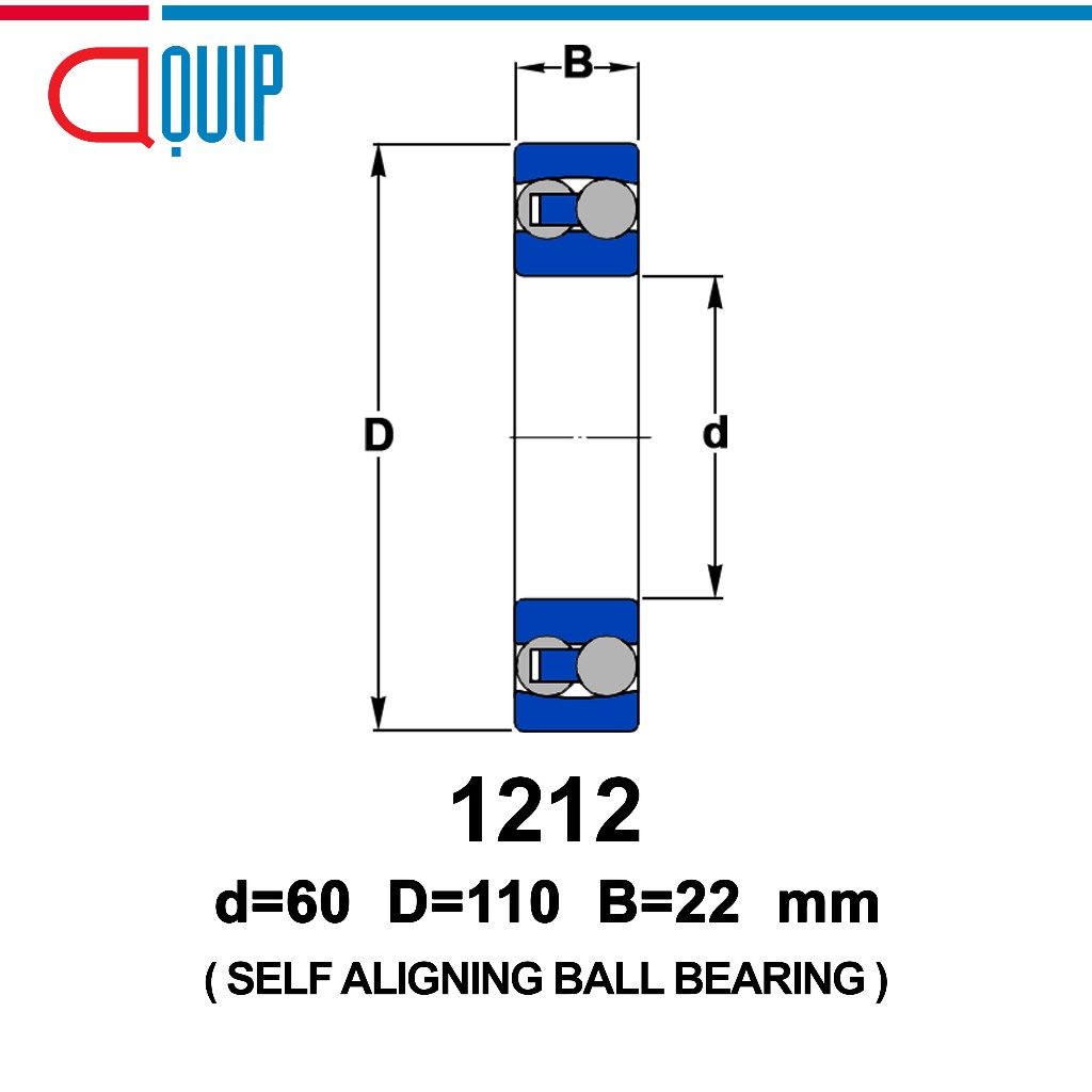 1212-ubc-ตลับลูกปืนเม็ดกลมปรับแนวได้เอง-self-aligning-ball-bearings-1212-เพลาตรง