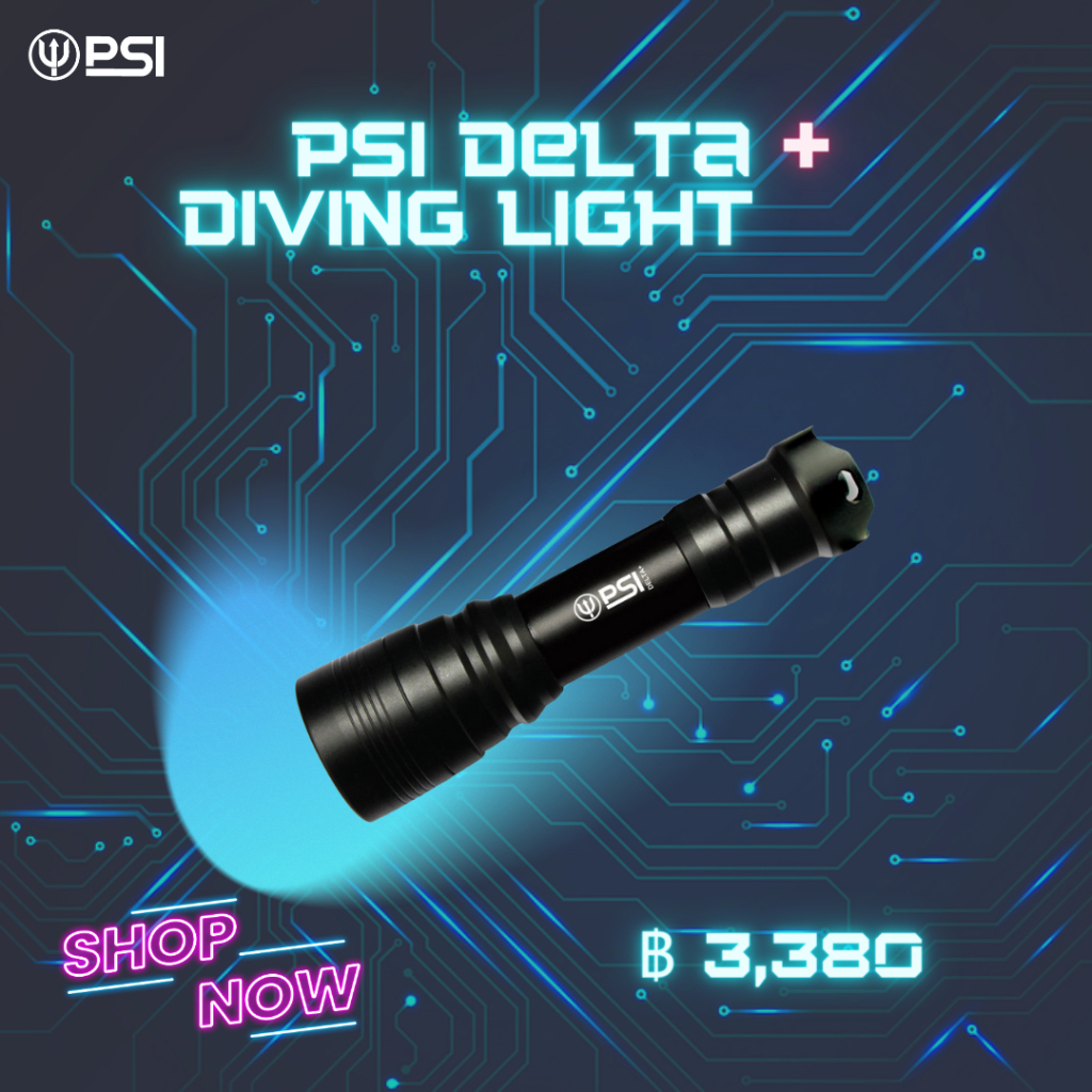 psi-delta-diving-light-ไฟฉายส่องใต้น้ำ-ไฟฉายดำน้ำ-กันน้ำ-ไฟฉายดำน้ำแม่เหล็ก-1050-lumen-อุปกรณ์ดำน้ำลึก