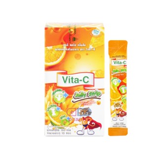 Vita-C Jelly Strip Orange Flavor เยลลี่ Vita C รสส้ม ผสมวิตามินซี สำหรับเด็ก VITAMIN C 50mg. 10 ซอง 1 กล่อง