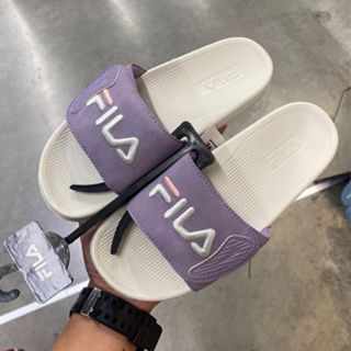 Size.38 สีม่วง [ลิขสิทธิ์แท้จากชอป] (ราคาป้าย 590) FILA Supreme เวลโคล่. รองเท้าแตะผู้หญิง