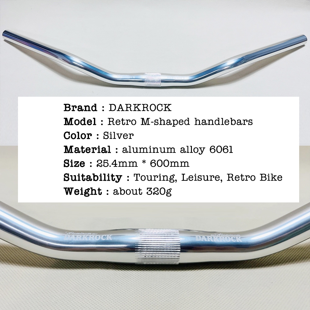 แฮนด์จักรยาน DARKROCK M Handlebar Silver 25.4*600mm สีเงินแววสวย ใช้ใน ...