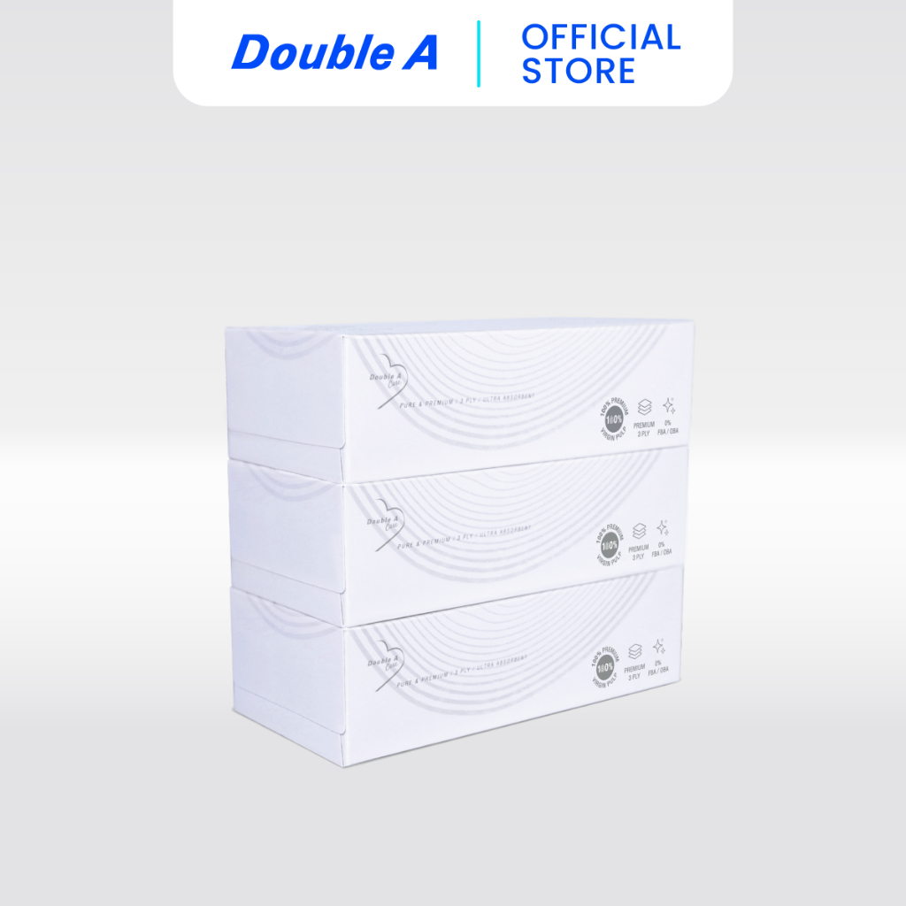 แพ็ก-3-กล่อง-double-a-care-เพียว-amp-พรีเมียมทิชชู-หนา-3-ชั้น-แบบกล่อง-90-แผ่น-กล่อง-แพ็ก-3-กล่อง