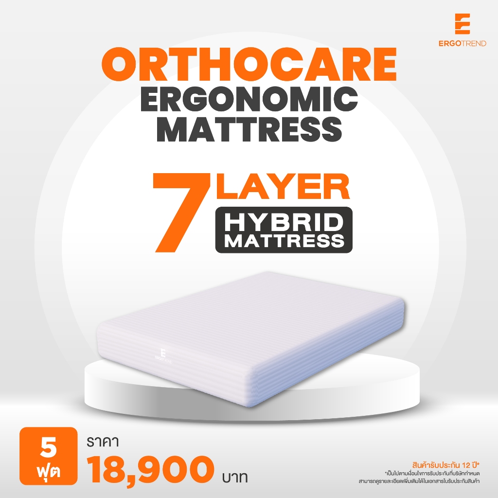 Ergotrend OrthoCare Ergonomic Mattress 5 FT ที่นอน Shopee Thailand