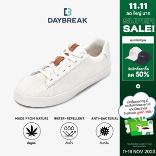 [15MALL11 ลดเพิ่ม 15%] Daybreak Viride-Ninety รองเท้าผ้าใบ กัญชง ผู้ชาย ผู้หญิง สีขาว กันน้ำ antibacterial