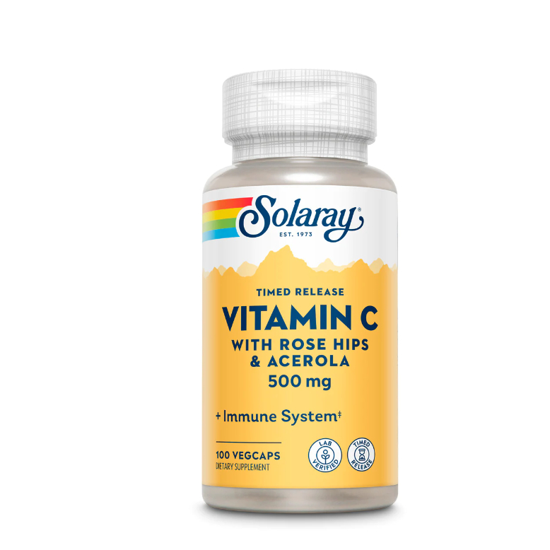ภาพหน้าปกสินค้ารุ่นใหม่Time Release  Solaray, Vitamin C, Time Release, 500 mg, 100 VegCaps (No.4)