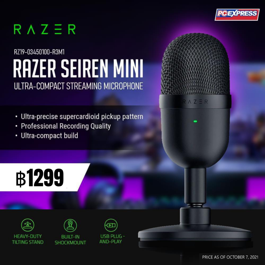 ภาพหน้าปกสินค้าRazer Seiren Mini ไมค์คอมพิวเตอร์ ไมค์ตั้งโต๊ะ USB microphone gaming Condenser Ultra-Compact Streaming ไมโครโฟน จากร้าน kinggen_artist บน Shopee