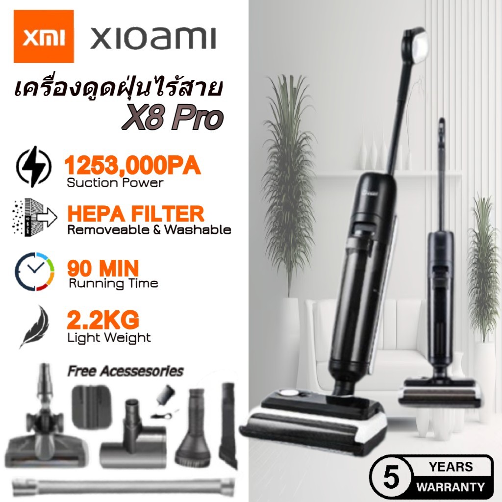 ภาพหน้าปกสินค้าโปรโมชั่นตอนนี้ X8 PRO XM Vacuum X8 PRO เครื่องดูดฝุ่นไร้สายทรงพลัง เครื่องดูดฝุ่นพื้นเปียกและแห้ง จากร้าน electricequipping บน Shopee