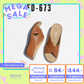 สินค้า รองเท้าผู้หญิงเเบบเเตะสวมส้นเตารีด No. FD-673  NE&NA Collection Shoes