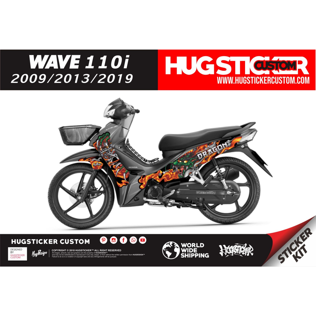 สติ๊กเกอร์ติดรถ สติ๊กเกอร์ เวฟ Honda Wave 110i/110i LED/125i/125i LED ...