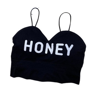 โปรโมชั่น : LunaBra ครอปบรา สายเดี่ยว Honey 32-38 ฟรีไซส์ เซ็กซี่ ใส่เที่ยวก็สวย ใส่ออกกำลังกายก็ได้ สปอร์ตบรา ผู้หญิง SPB-026