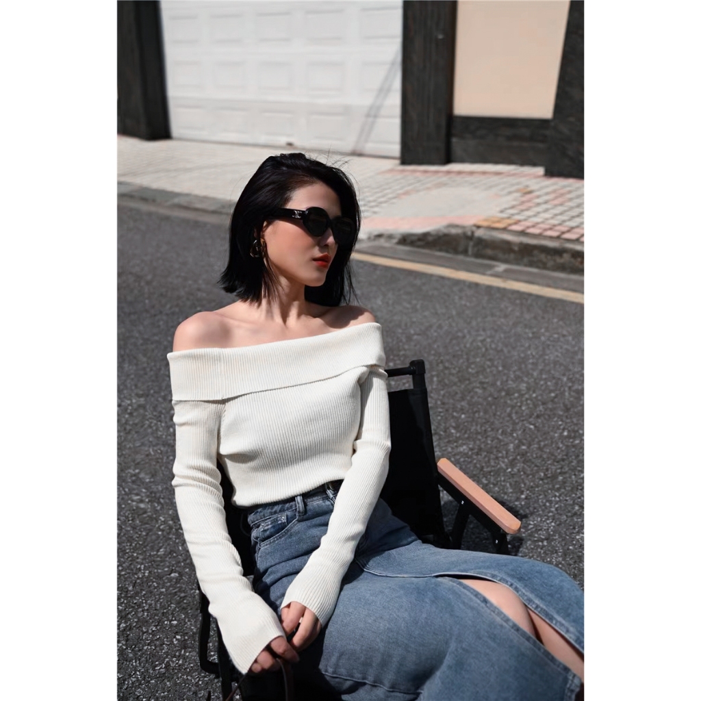 Autumn Off the Shoulder Mesh Woman Set Long Sleeve Short Top And Steath Ankle Lenght Skirt  2 Pieces Evening Party Vestido