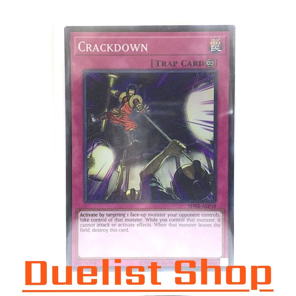 Crackdown (SR) Trap [Continuous]  SDRB-AEP18  (Yu-Gi-Oh!) OCG  Asia ENG | Shopee Thailand