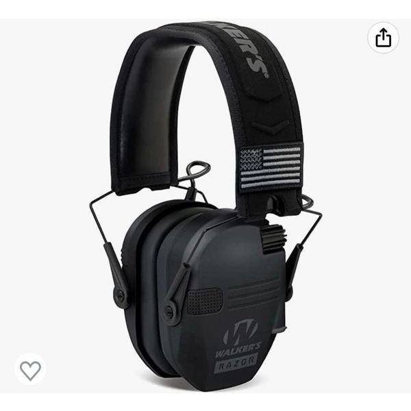 Walker's Razor Slim Electronic Patriot Series Ear Muffs Black