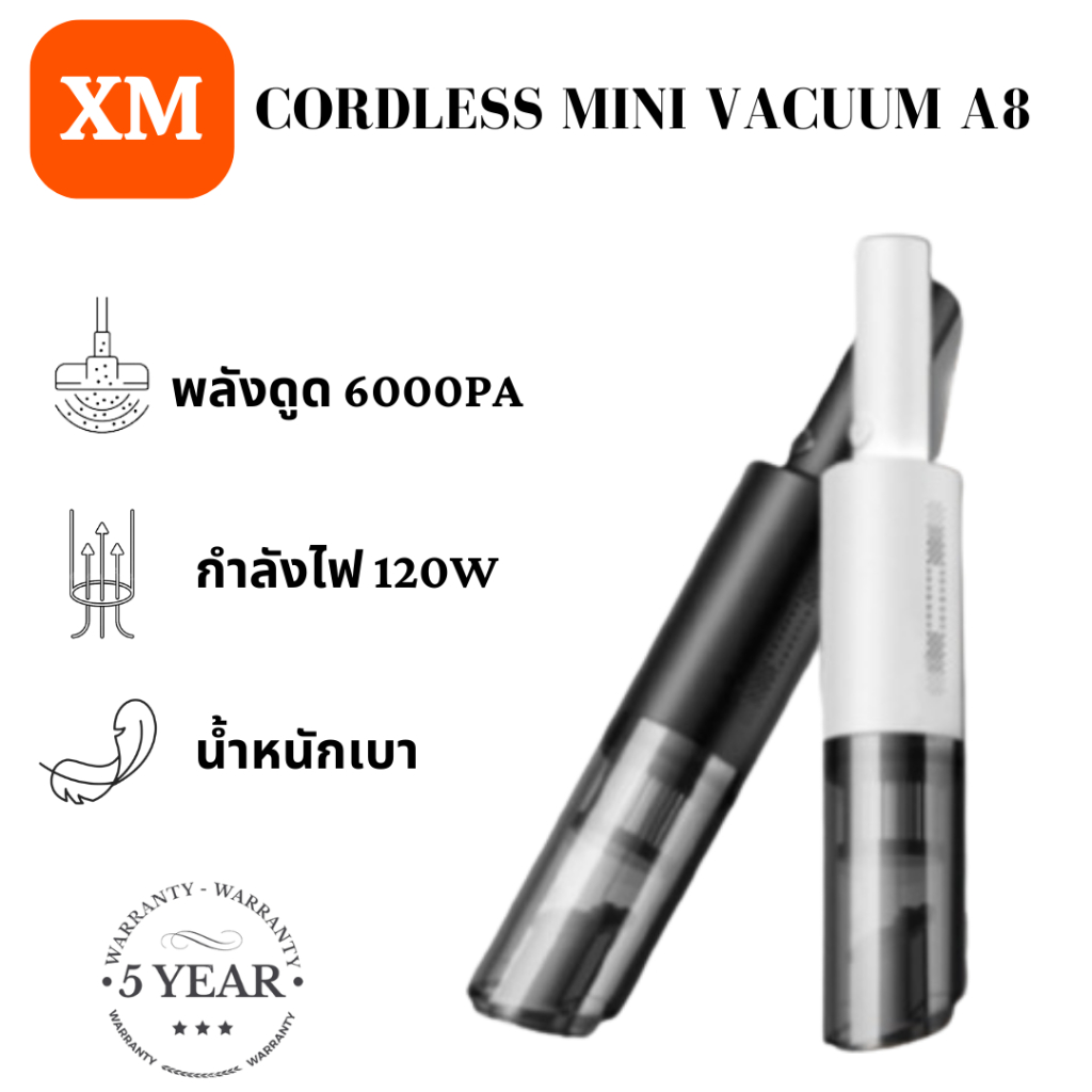 ภาพหน้าปกสินค้าเครื่องดูดฝุ่น ไร้สาย รุ่น A8 Wireless Mini Vacuum Cleaner Wet&Dry เอนกประสงค์ใช้ได้ทั้งในบ้าน